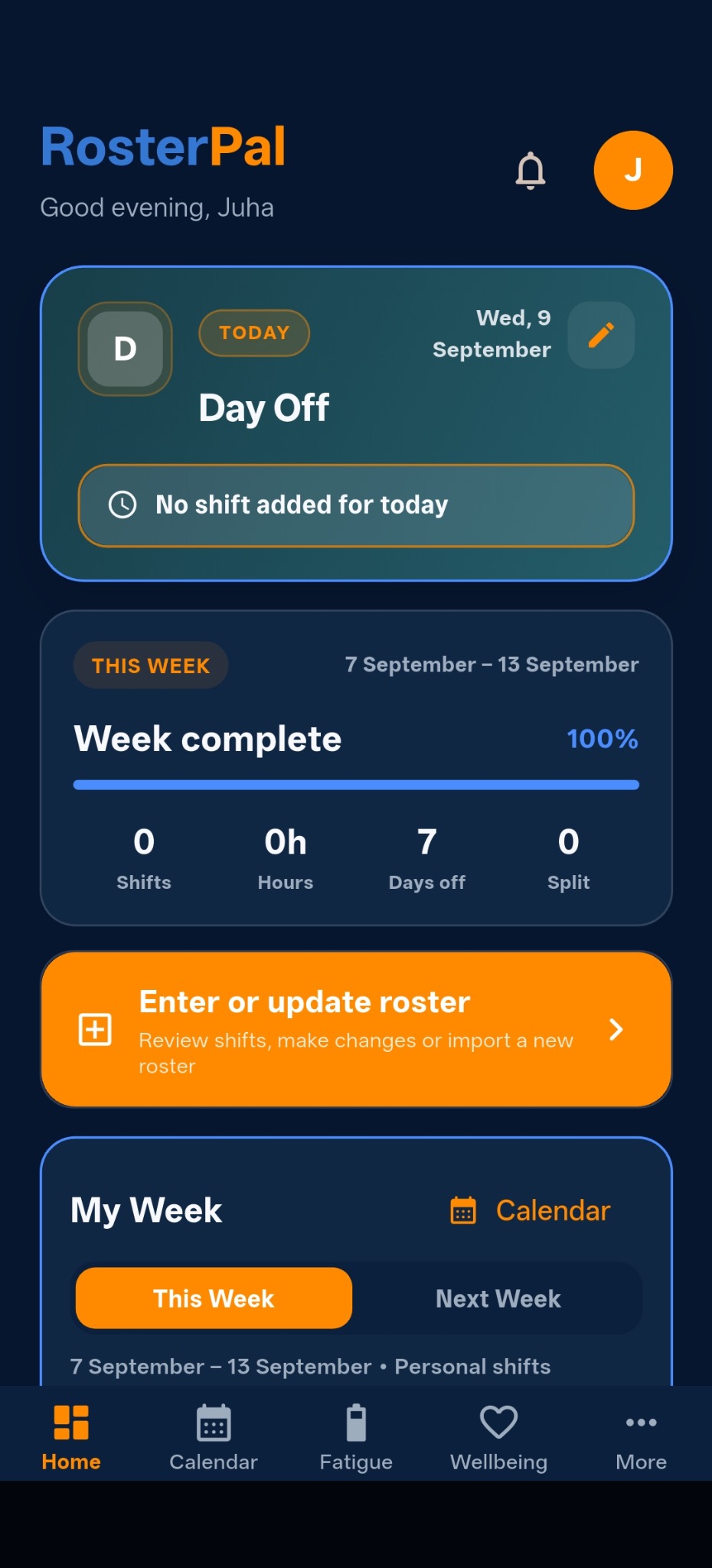Today dashboard